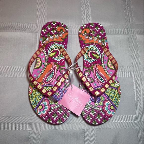 Vera Bradley Paisley Flip Flops - Picture 1 of 6